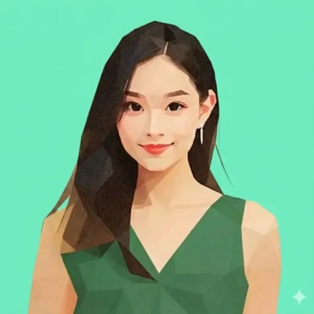Illustrated portrait of Christine